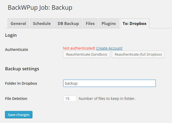 Backup para WordPress WP - passo 4