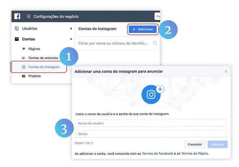 Como adicionar conta do Instagram no Facebook
